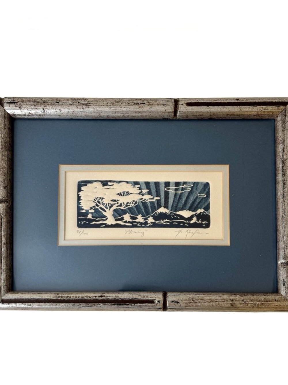 Al Kaufman Signed Numbered Etching “Morning” 98/100 Mountain Tree Landscape